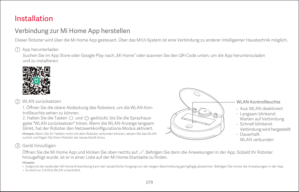 Installation, Verbindung zur mi home app herstellen | Roborock S4 CE User Manual | Page 82 / 168