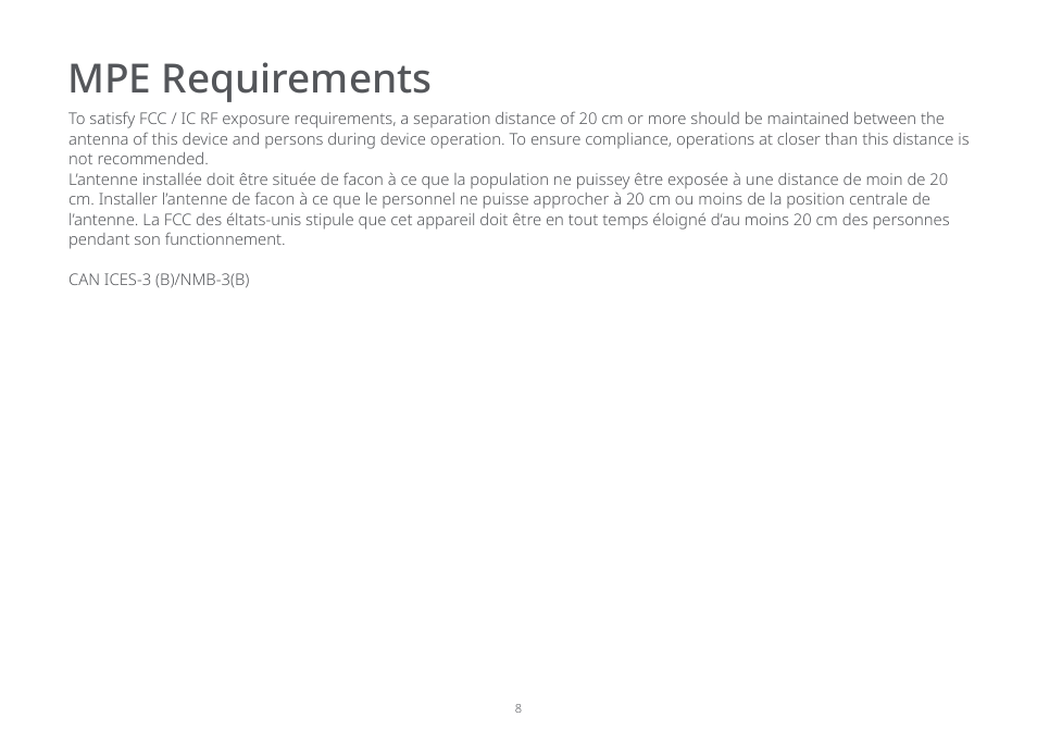 Mpe requirements | Roborock E5 FCC User Manual | Page 10 / 40