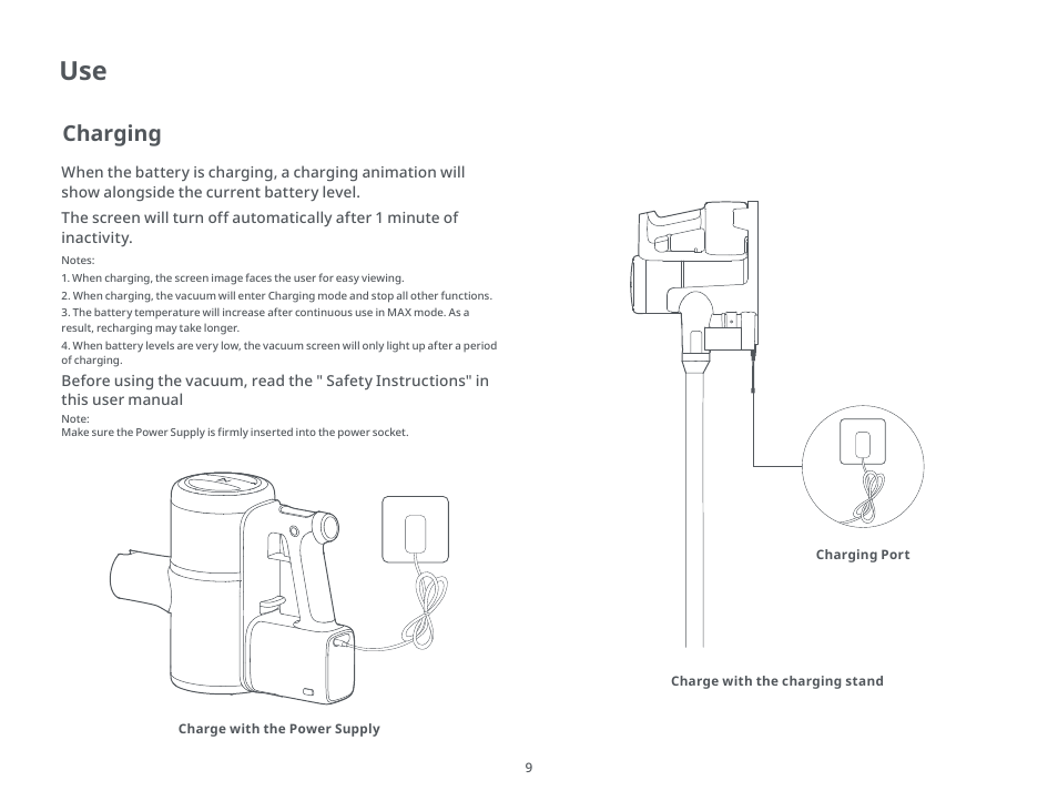Charging | Roborock H6 CE User Manual | Page 13 / 34