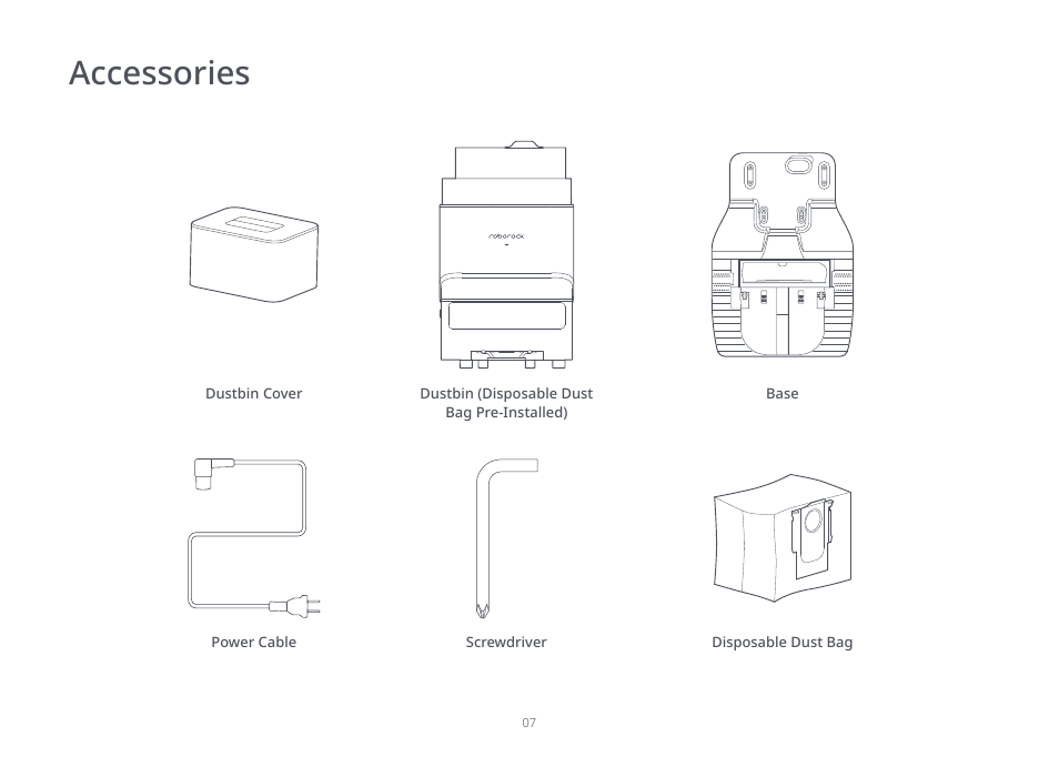 Accessories | Roborock Auto Empty Dock Pure CE User Manual | Page 7 / 15