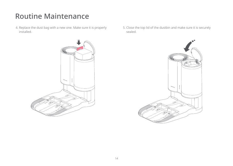 Routine maintenance | Roborock Auto-Emtpy Dock FCC User Manual | Page 18 / 27