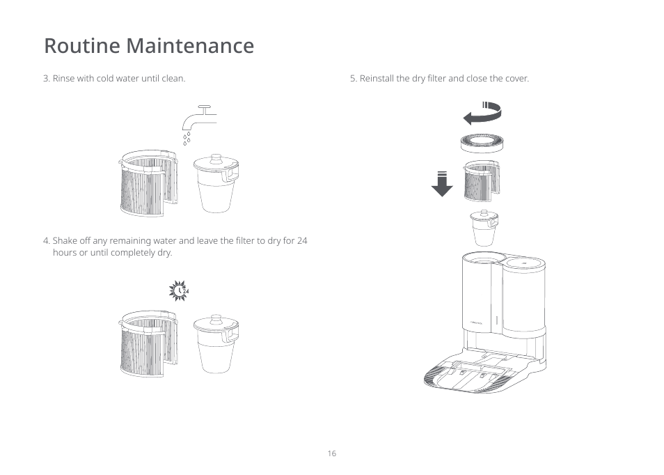 Routine maintenance | Roborock Auto-Emtpy Dock FCC User Manual | Page 20 / 27