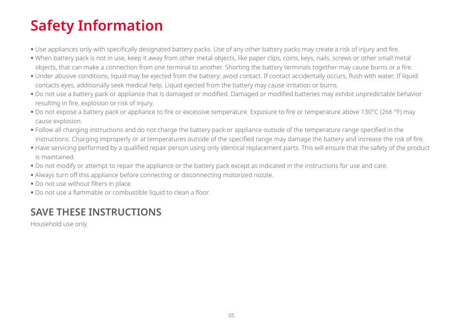 Safety information, Save these instructions | Roborock Dyad Pro FCC User Manual | Page 4 / 20