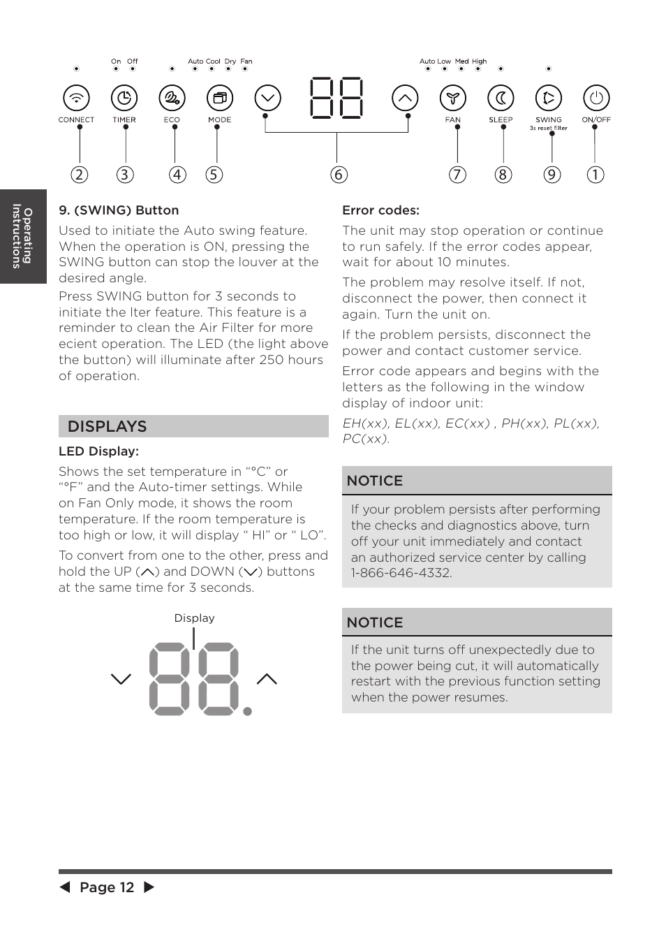 MIDEA 10,000 BTU U-shaped User Manual | Page 12 / 28