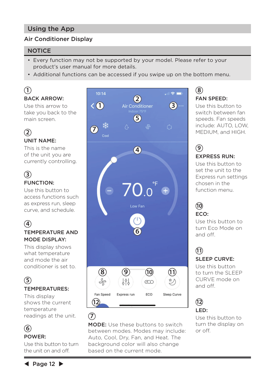 MIDEA 25,000 BTU ComfortSense User Manual | Page 12 / 26