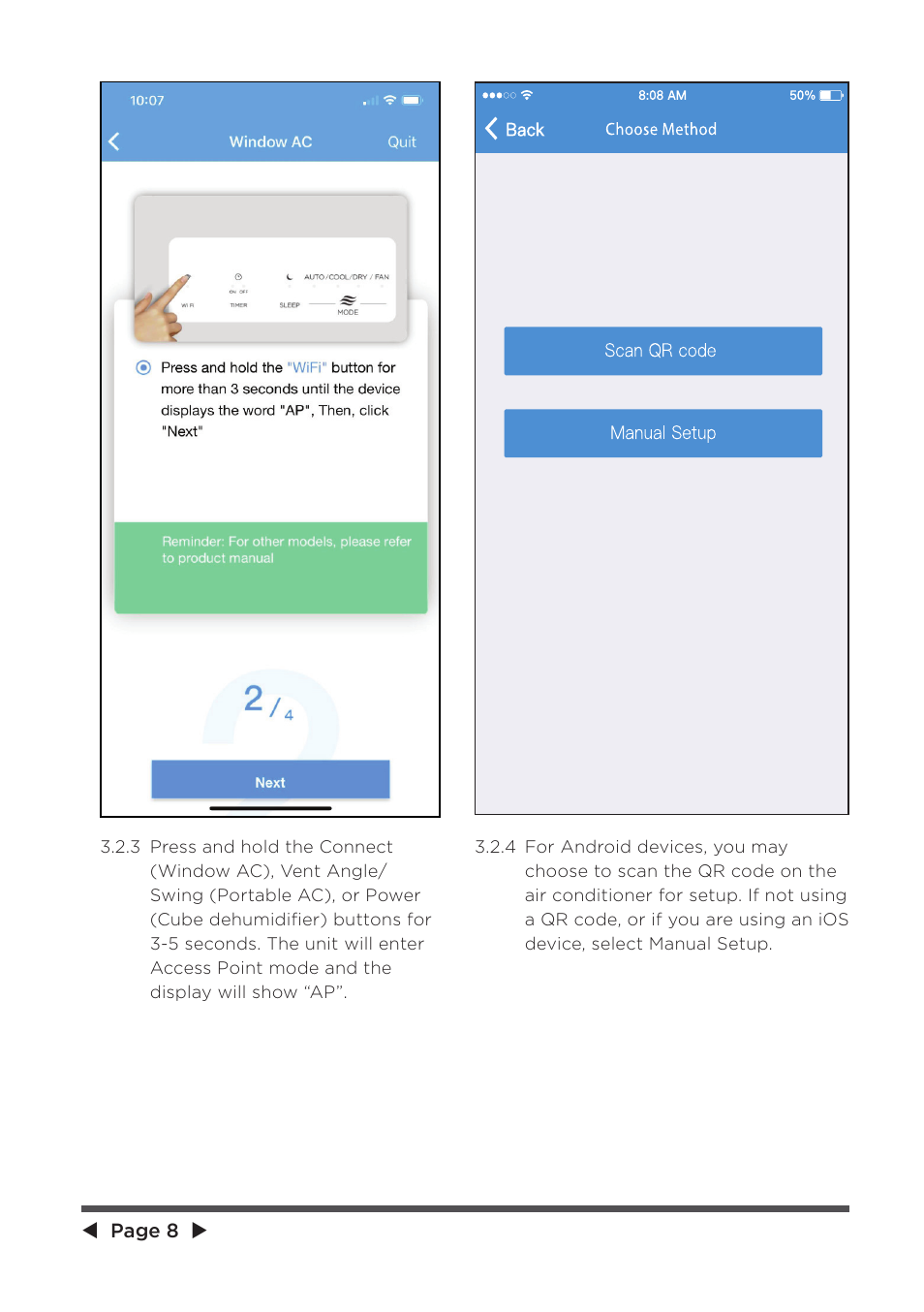 MIDEA 25,000 BTU ComfortSense User Manual | Page 8 / 26
