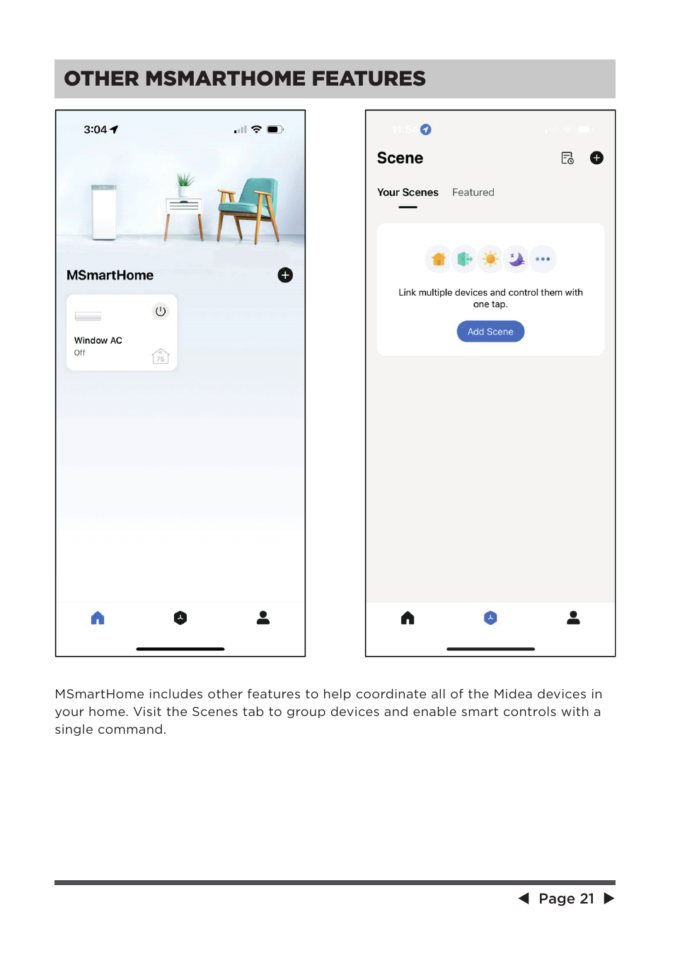 Other msmarthome features | MIDEA 8,000 BTU SmartCool User Manual | Page 21 / 26