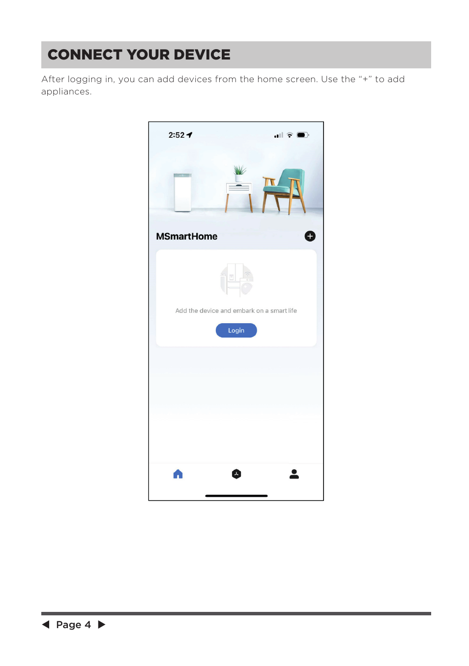 Connect your device | MIDEA 8,000 BTU SmartCool User Manual | Page 4 / 26
