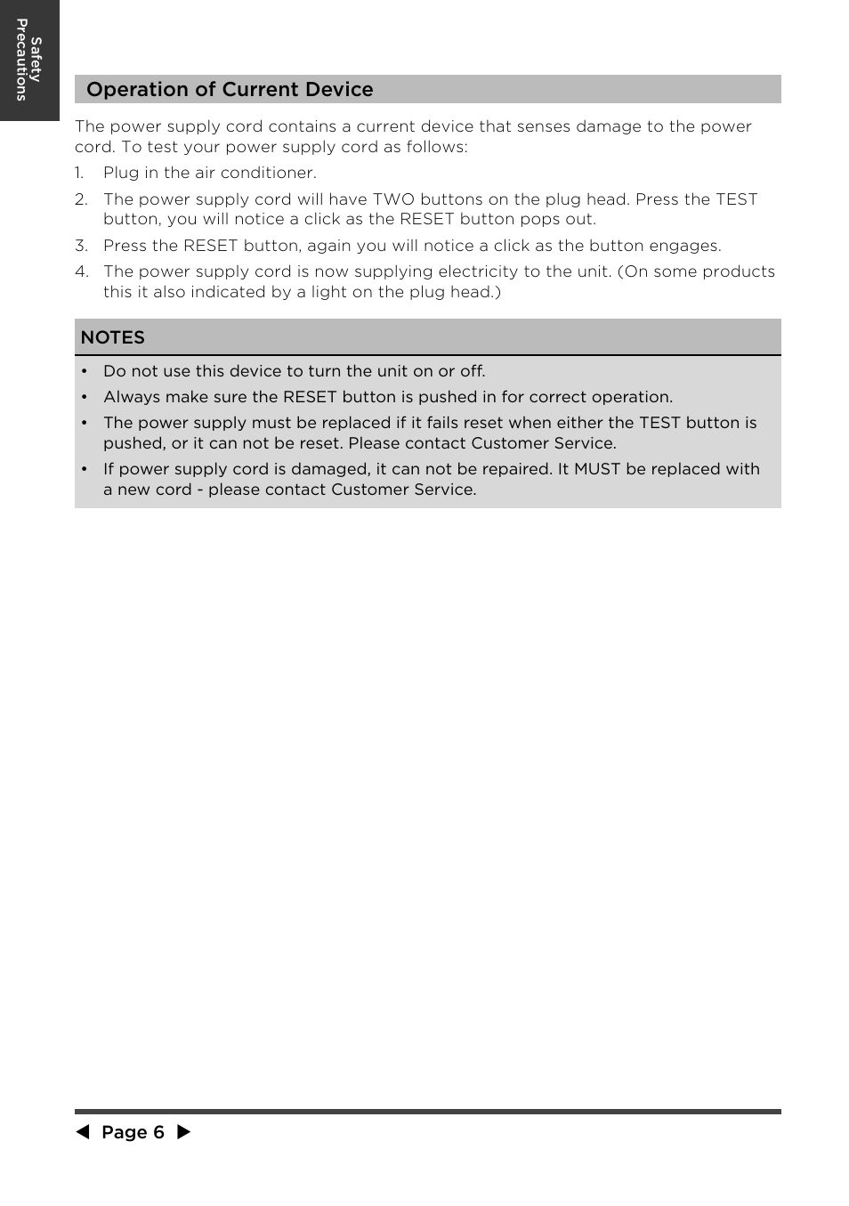 Operation of current device | MIDEA MWA12CR71 User Manual | Page 6 / 24