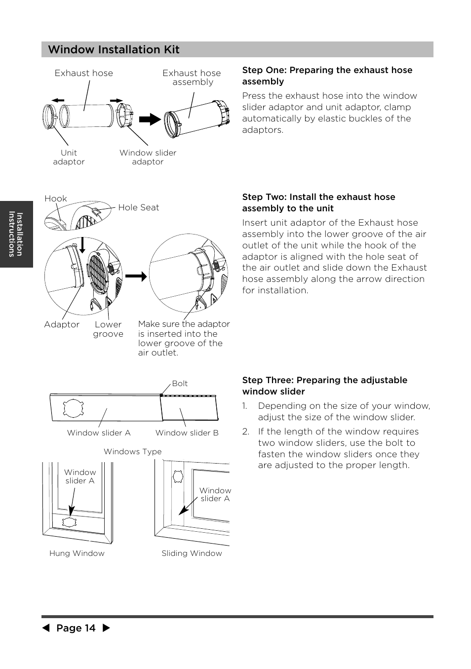 Window installation kit | MIDEA MPF08CR71 User Manual | Page 15 / 32