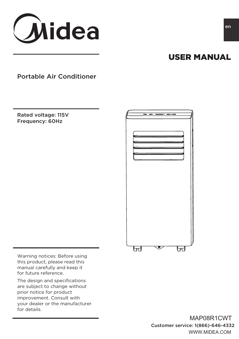 MIDEA MAP08R1CWT User Manual | 32 pages