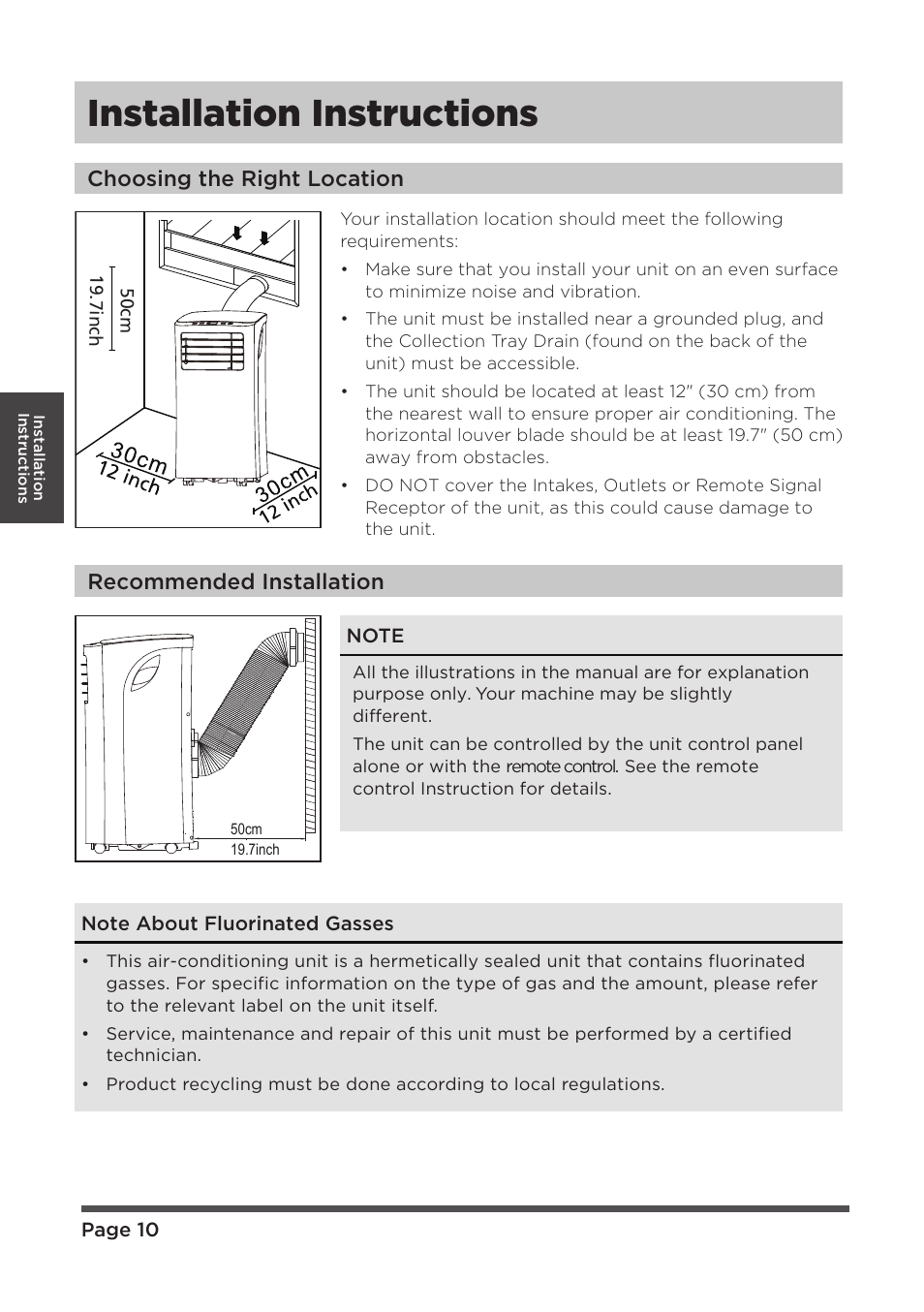 Installation instructions | MIDEA MAP08R1CWT User Manual | Page 10 / 32