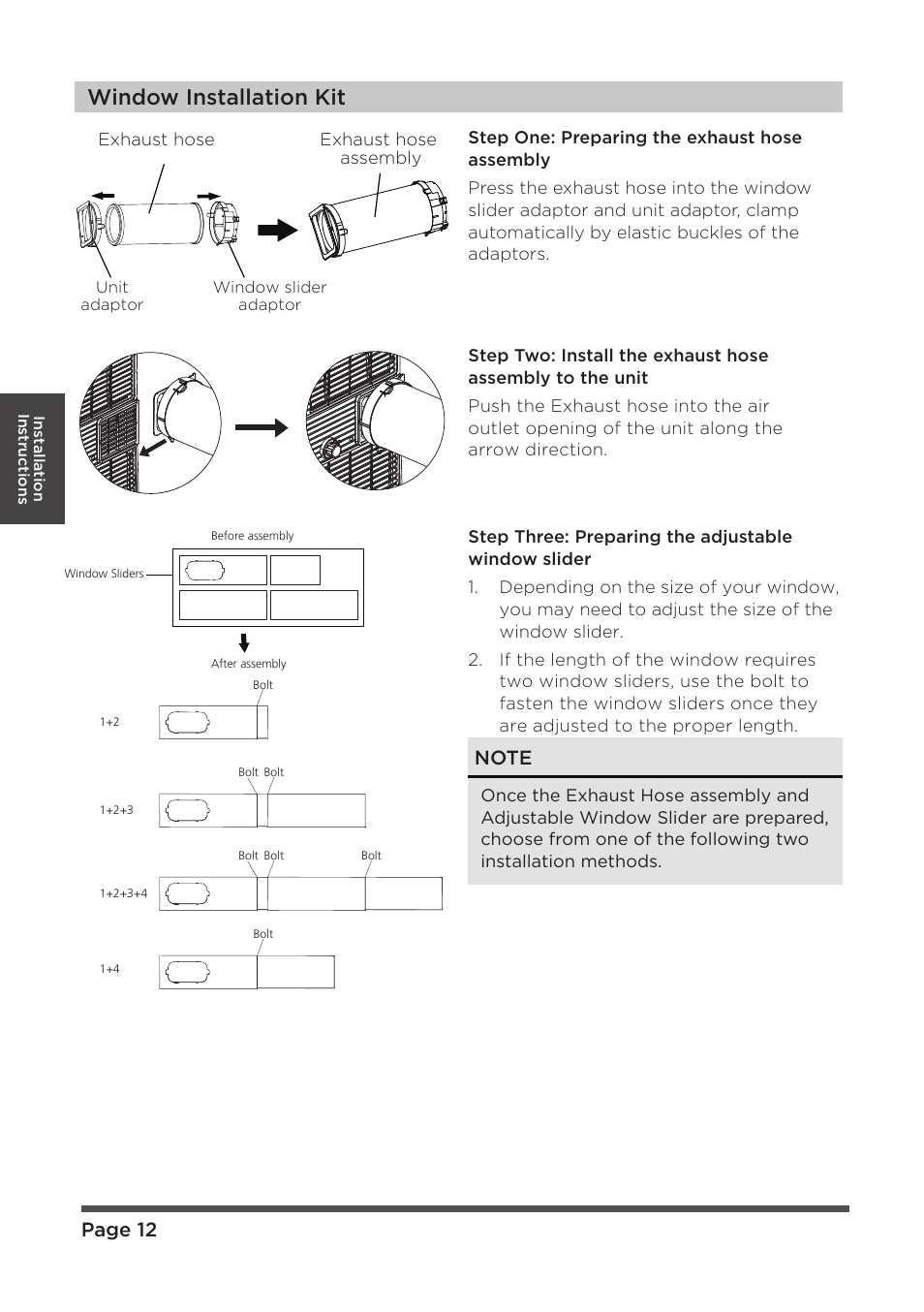 Window installation kit, Page 12 | MIDEA MAP08R1CWT User Manual | Page 12 / 32