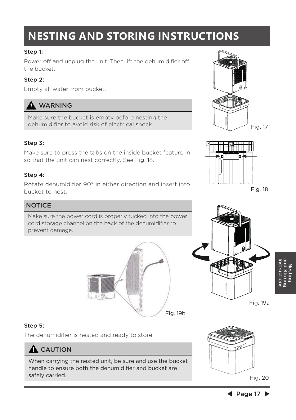 Nesting and storing instructions | MIDEA MAD20S1QWT User Manual | Page 17 / 46