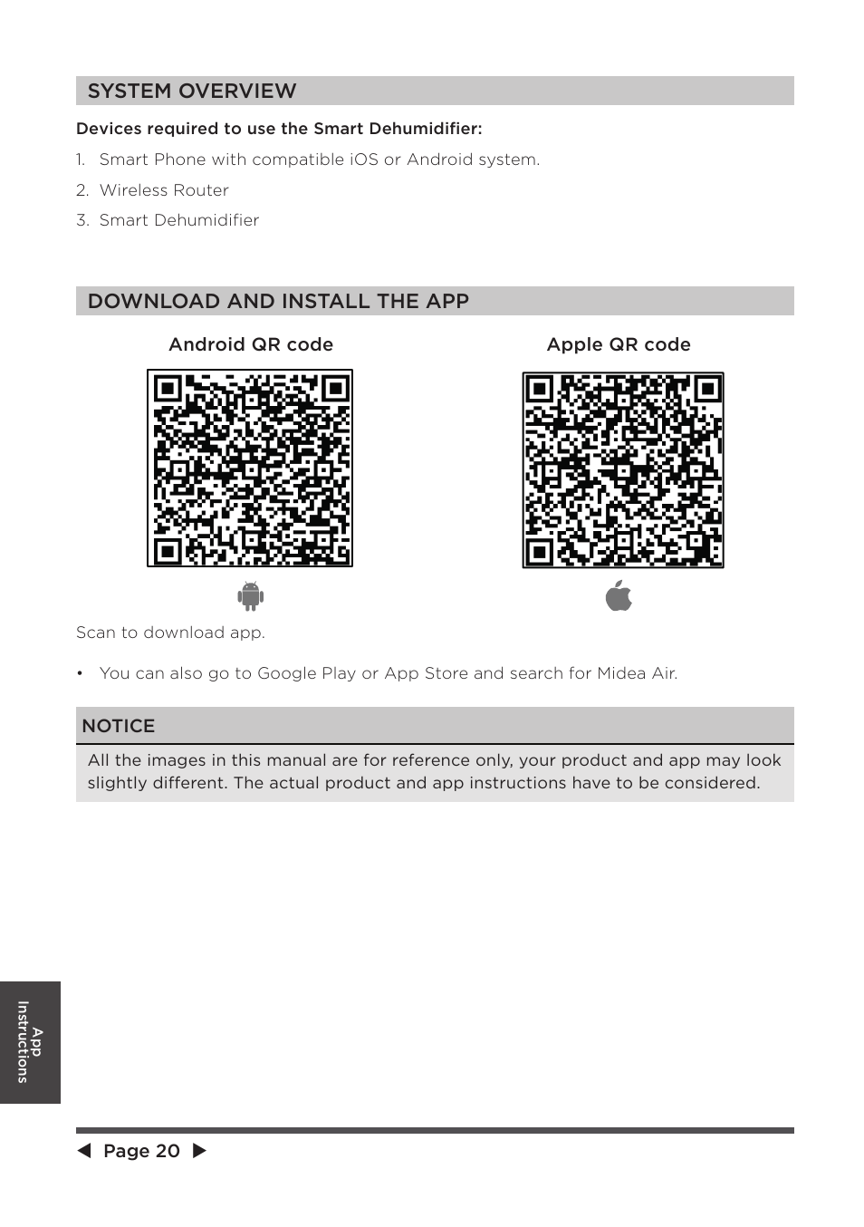 Download and install the app system overview | MIDEA MAD20S1QWT User Manual | Page 20 / 46