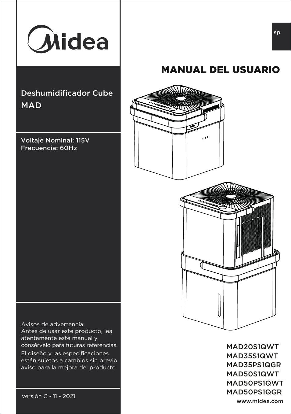 Manual del usuario | MIDEA MAD20S1QWT User Manual | Page 23 / 46
