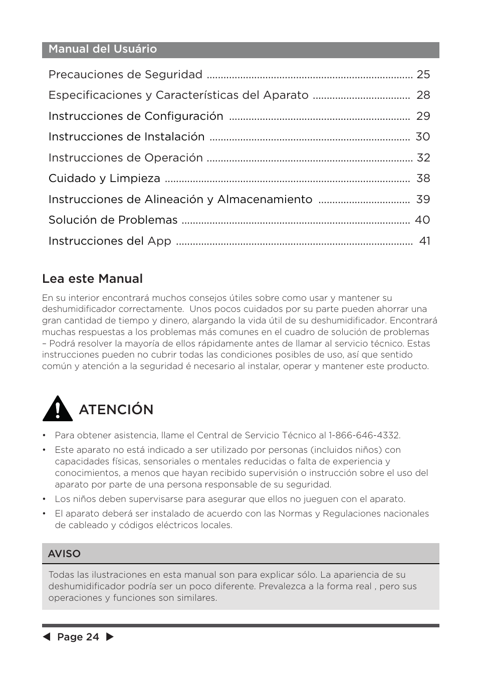 Atención, Lea este manual | MIDEA MAD20S1QWT User Manual | Page 24 / 46