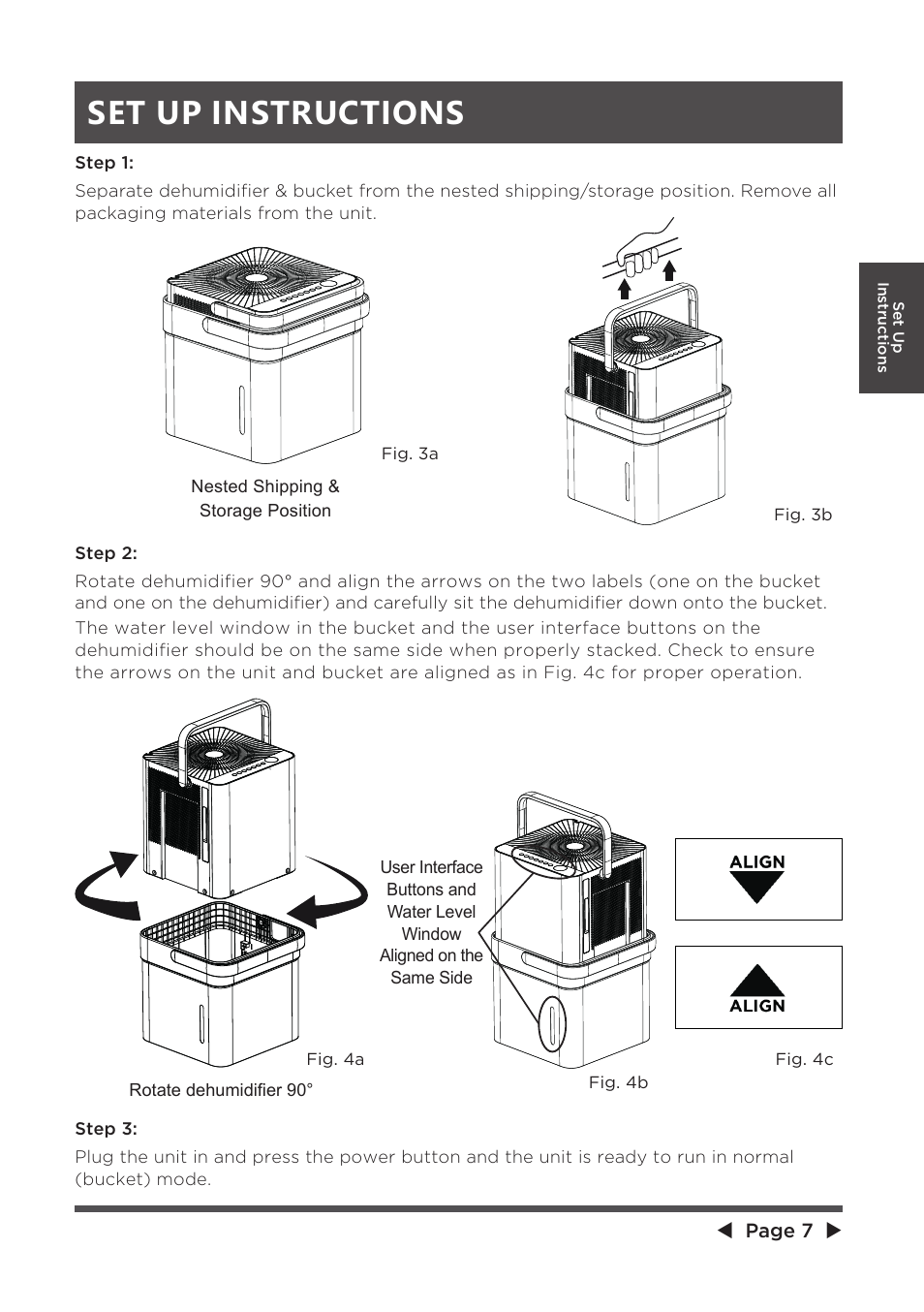 Set up instructions | MIDEA MAD20S1QWT User Manual | Page 7 / 46