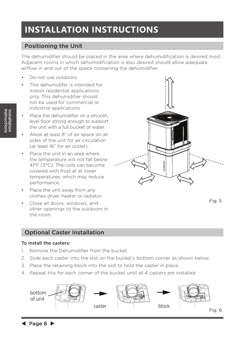 Installation instructions | MIDEA MAD20S1QWT User Manual | Page 8 / 46