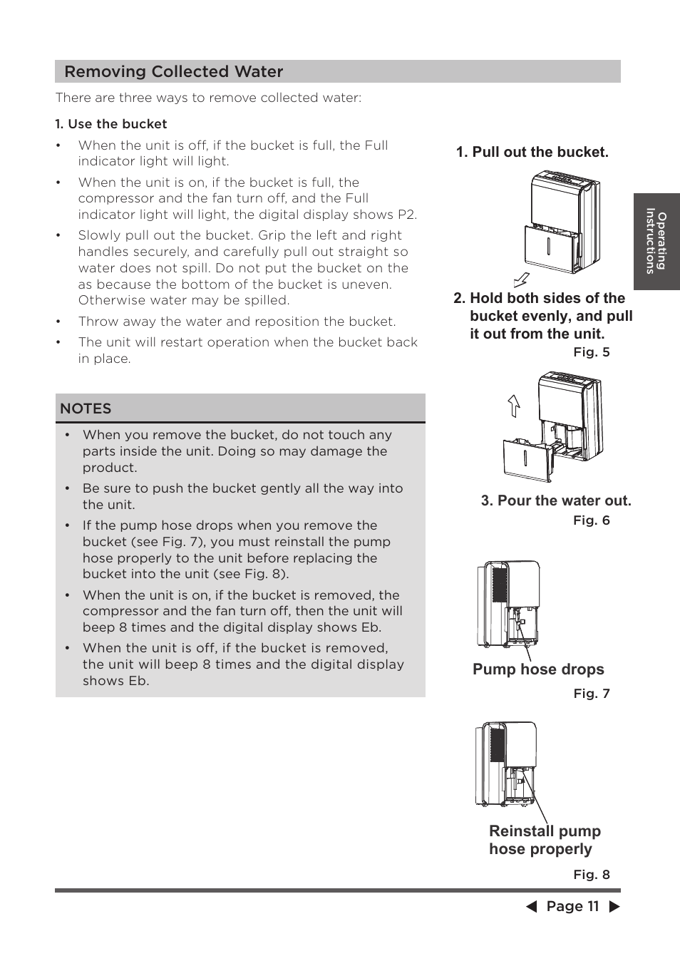 Removing collected water | MIDEA Dehumidifier MDP User Manual | Page 11 / 20