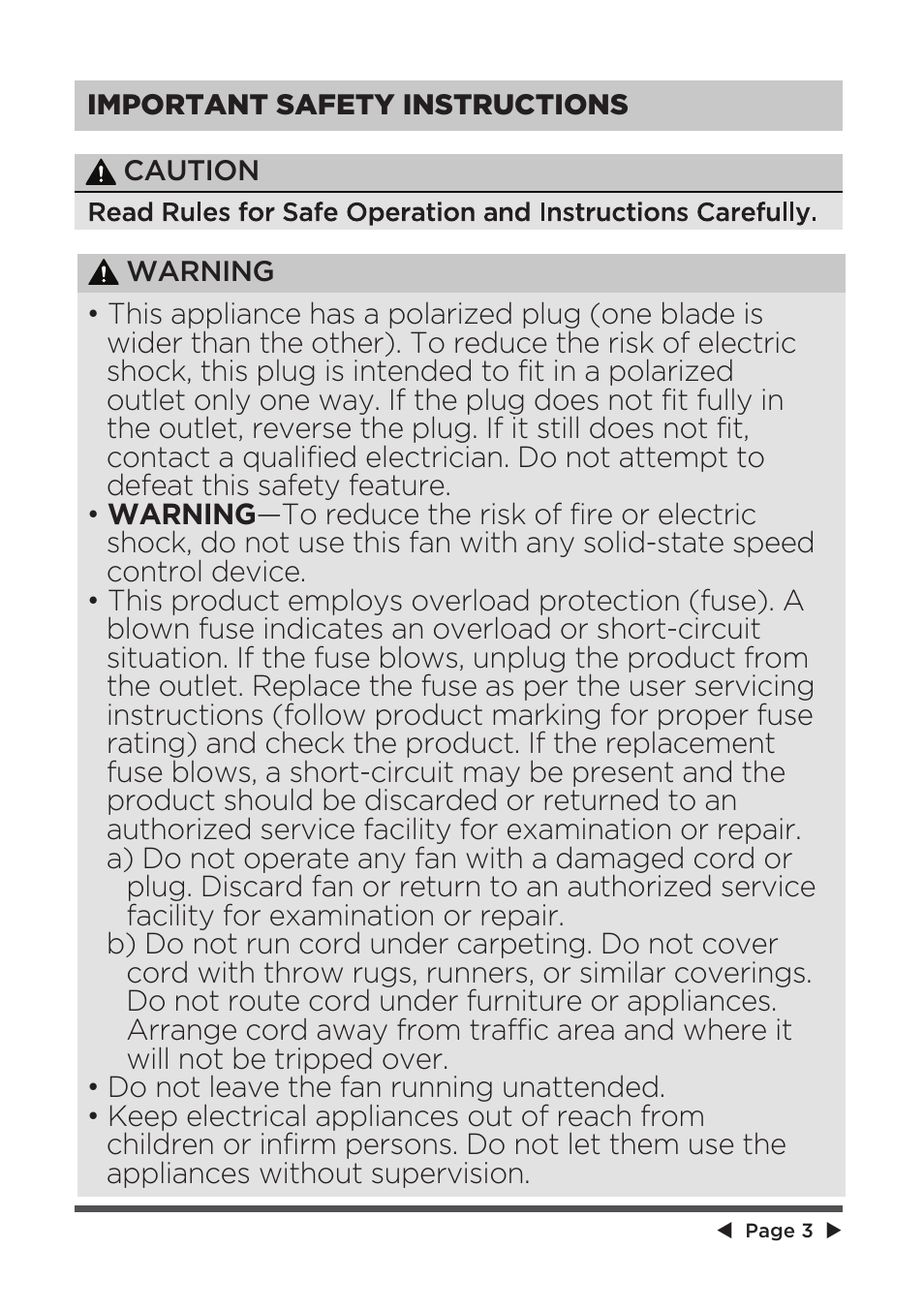 MIDEA 41" Bladeless Tower Fan & HEPA User Manual | Page 3 / 24