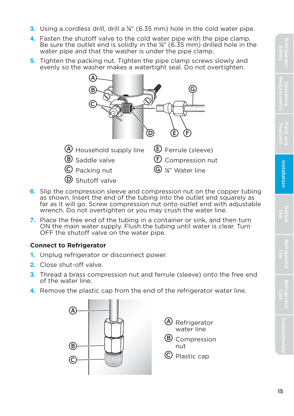 Ca b a | MIDEA 26.3 Cu. Ft. Side-by-Side User Manual | Page 15 / 121