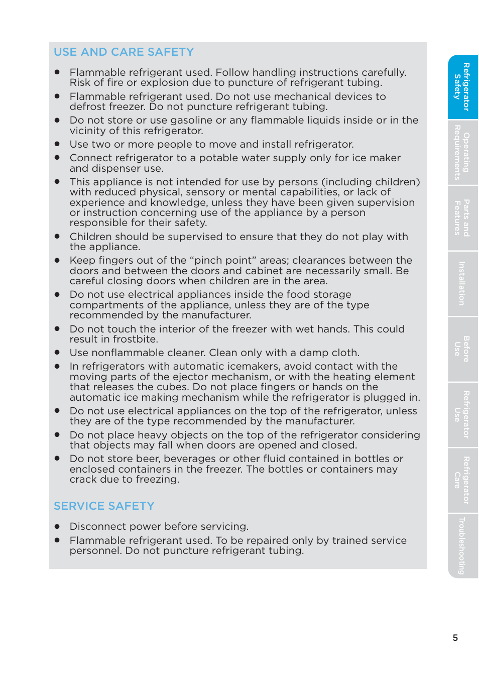 MIDEA 26.3 Cu. Ft. Side-by-Side User Manual | Page 5 / 121