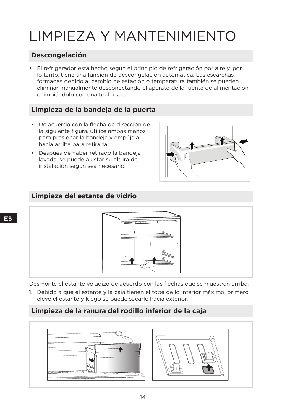 Limpieza y mantenimiento | MIDEA 18 cu. ft. French Door User Manual | Page 50 / 56