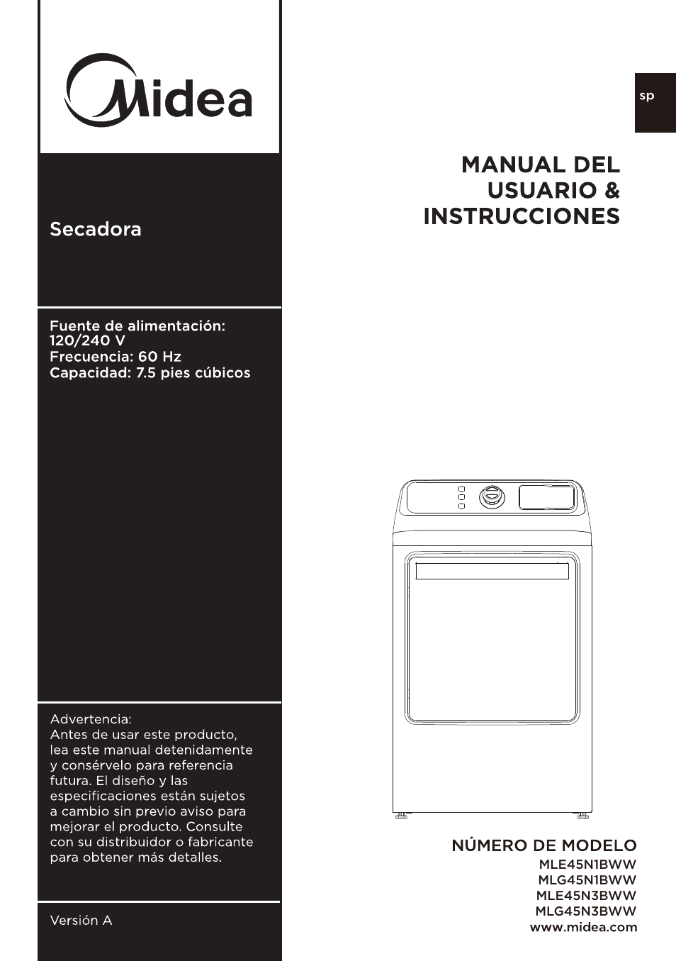 MIDEA Dryer MLE45N1BWW User Manual | Page 51 / 102