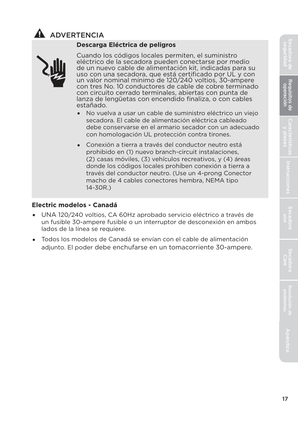 Advertencia | MIDEA Dryer MLE45N1BWW User Manual | Page 67 / 102