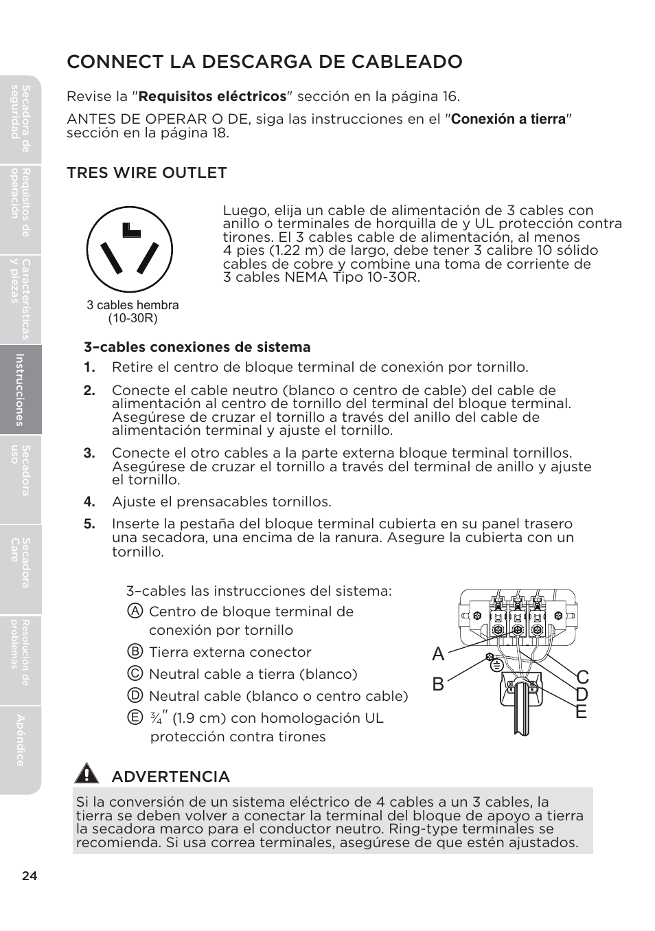 Connect la descarga de cableado | MIDEA Dryer MLE45N1BWW User Manual | Page 74 / 102