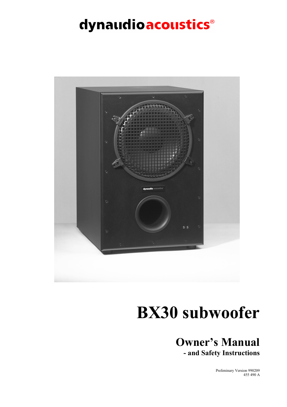 Dynaudio BX30 User Manual | 15 pages