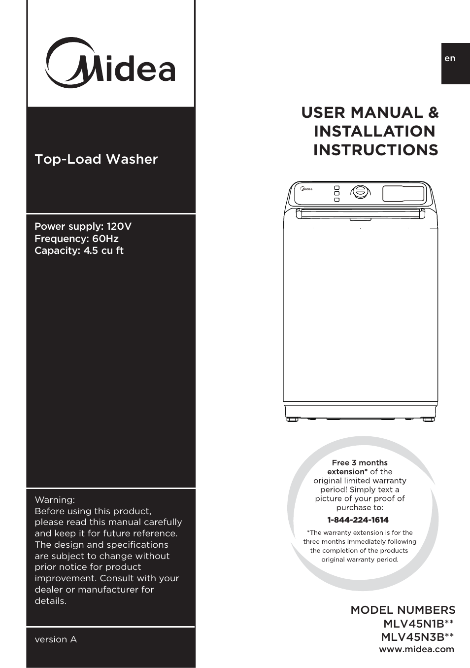 MIDEA Top Load Impeller User Manual | 96 pages