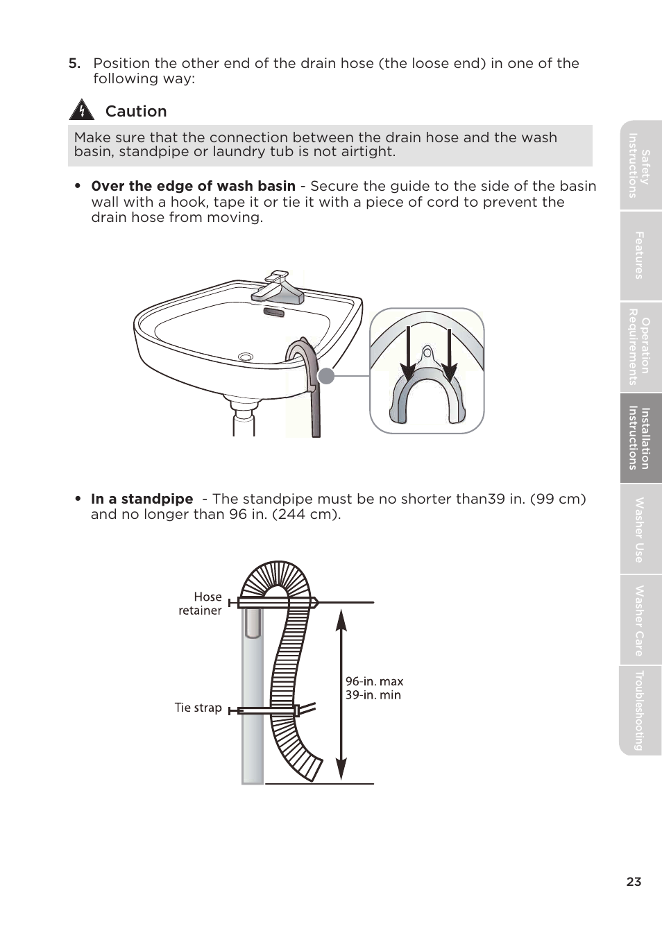 Caution | MIDEA Top Load Impeller User Manual | Page 23 / 96
