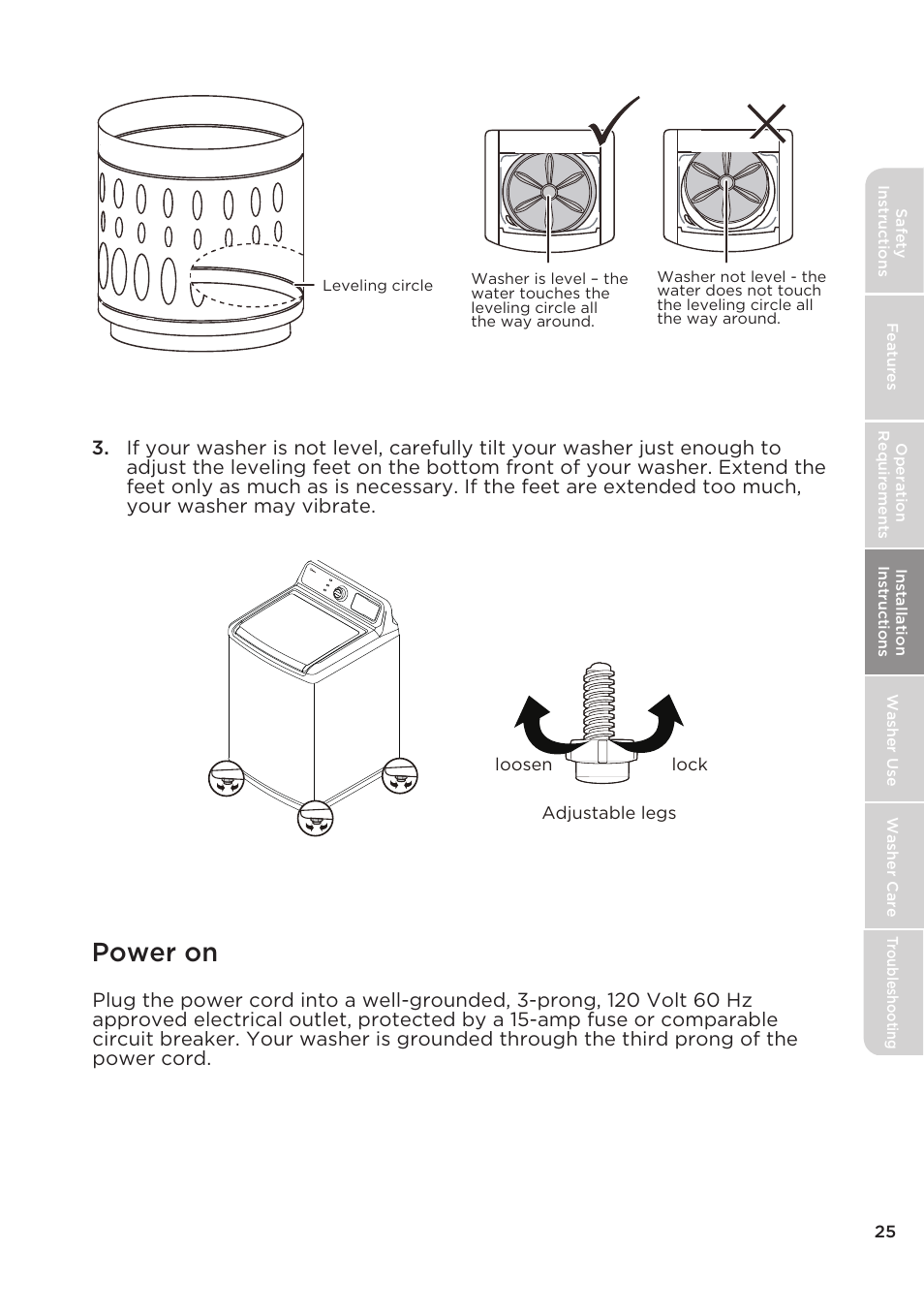 Power on | MIDEA Top Load Impeller User Manual | Page 25 / 96