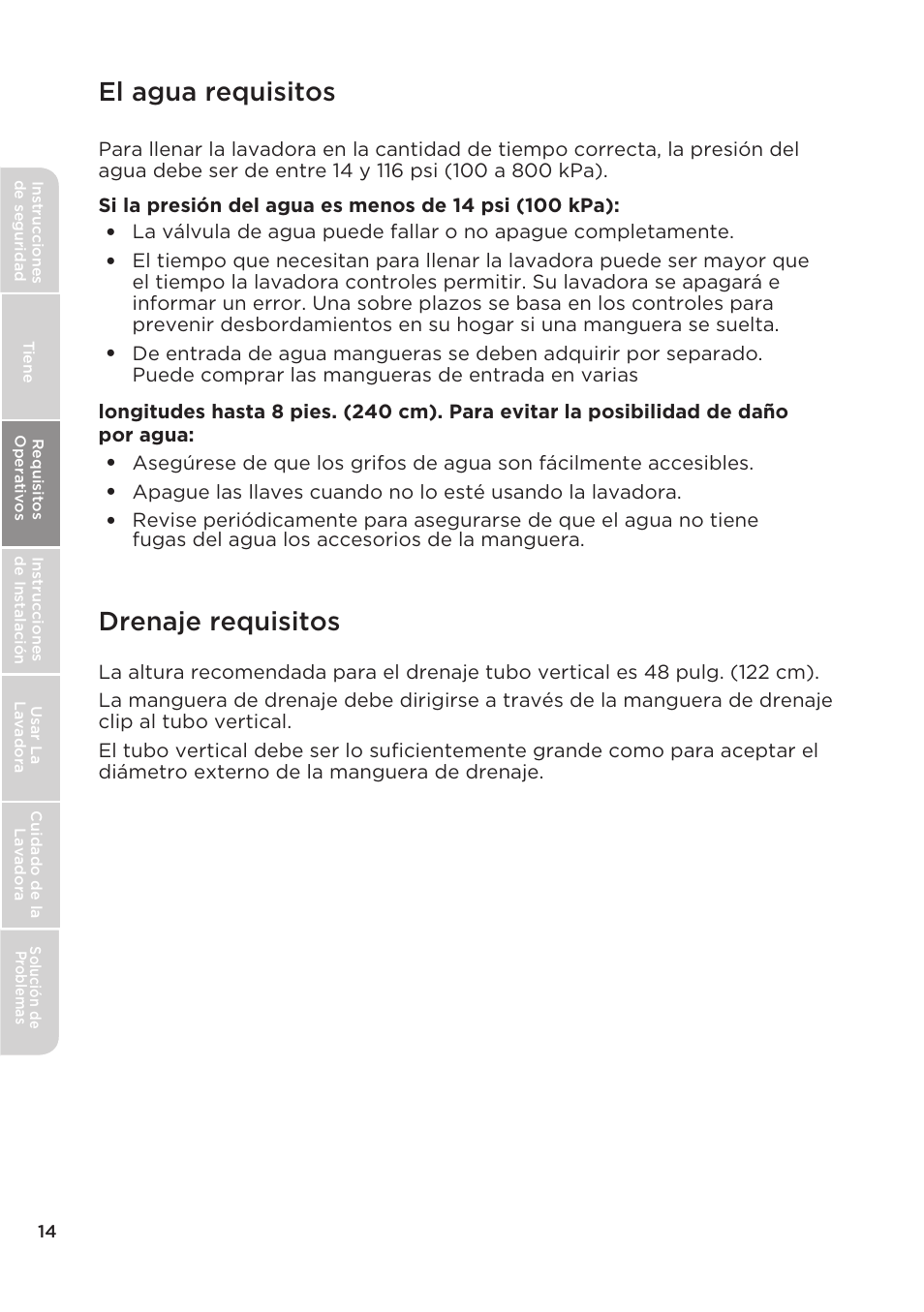 El agua requisitos drenaje requisitos | MIDEA Top Load Impeller User Manual | Page 60 / 96