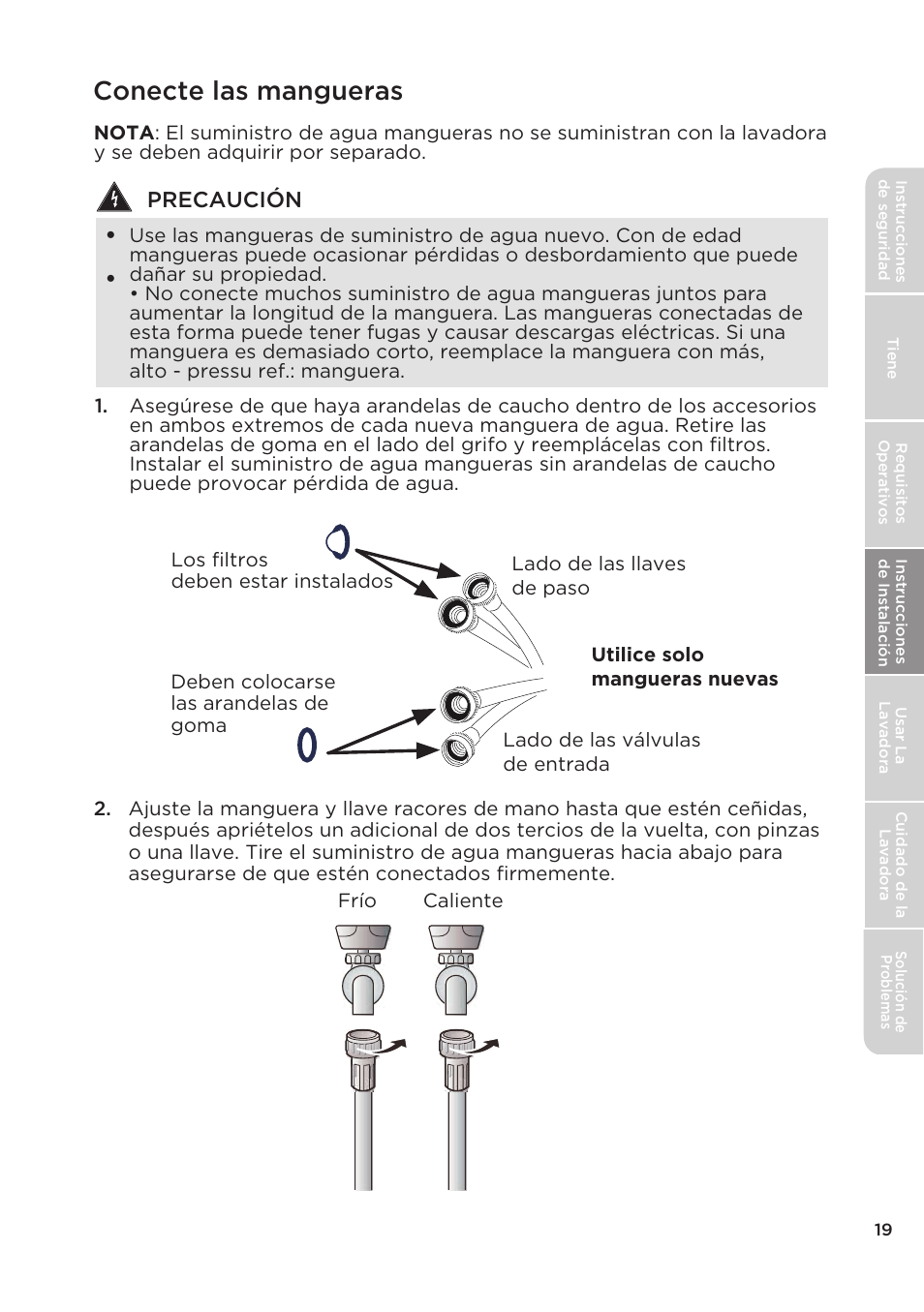 Conecte las mangueras | MIDEA Top Load Impeller User Manual | Page 65 / 96