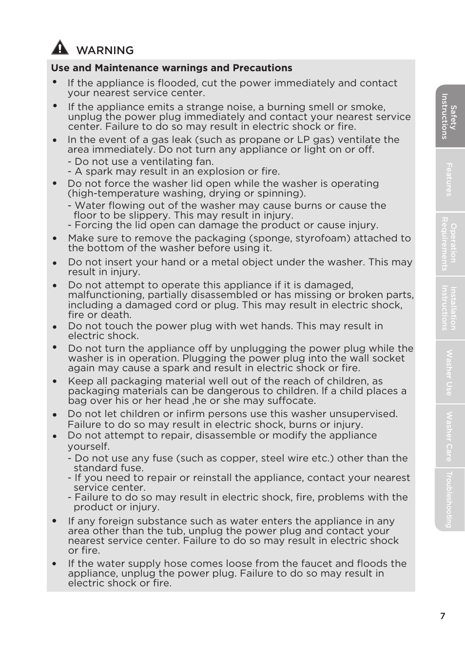 MIDEA Top Load Impeller User Manual | Page 7 / 96