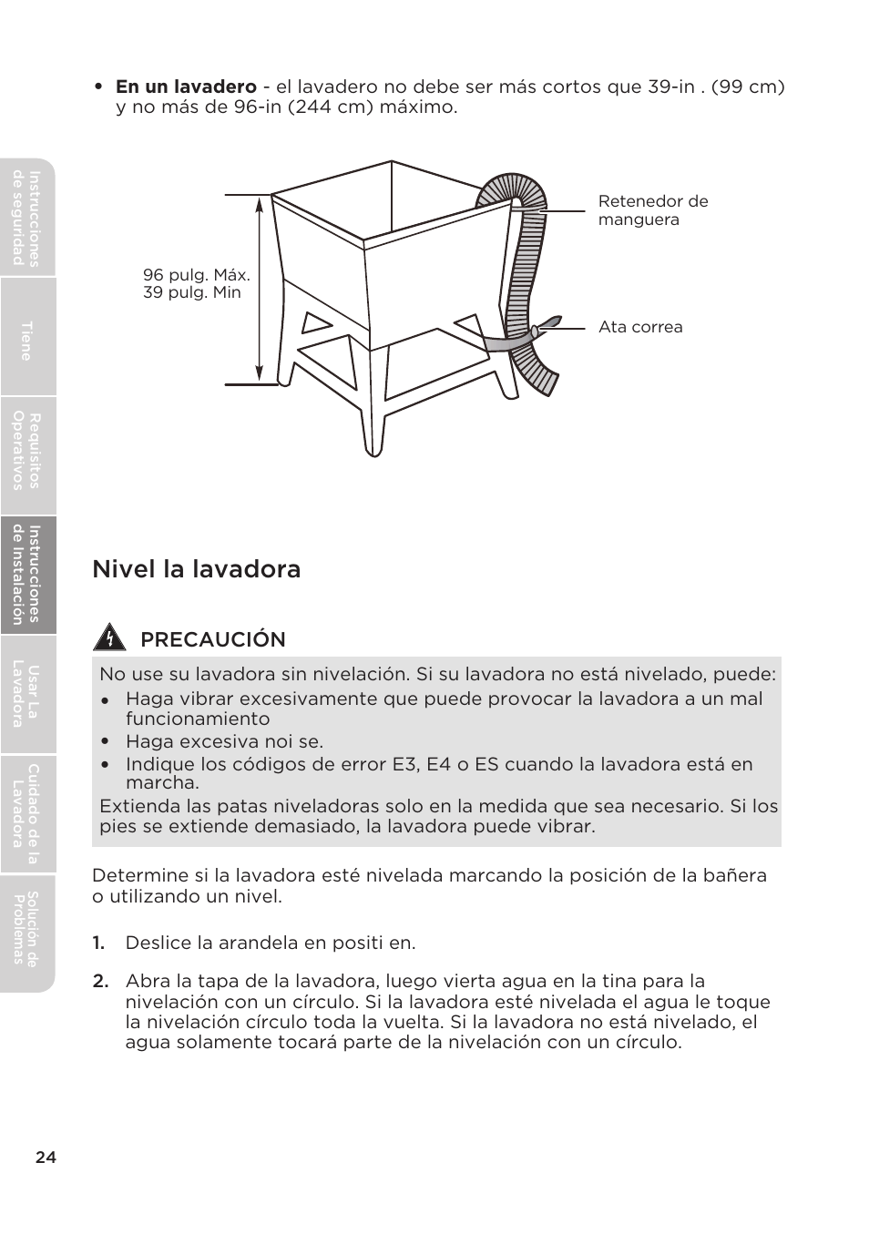 Nivel la lavadora | MIDEA Top Load Impeller User Manual | Page 70 / 96