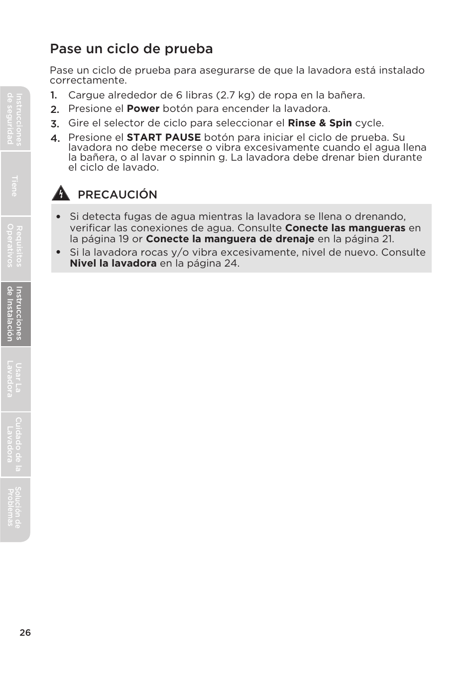 Pase un ciclo de prueba | MIDEA Top Load Impeller User Manual | Page 72 / 96