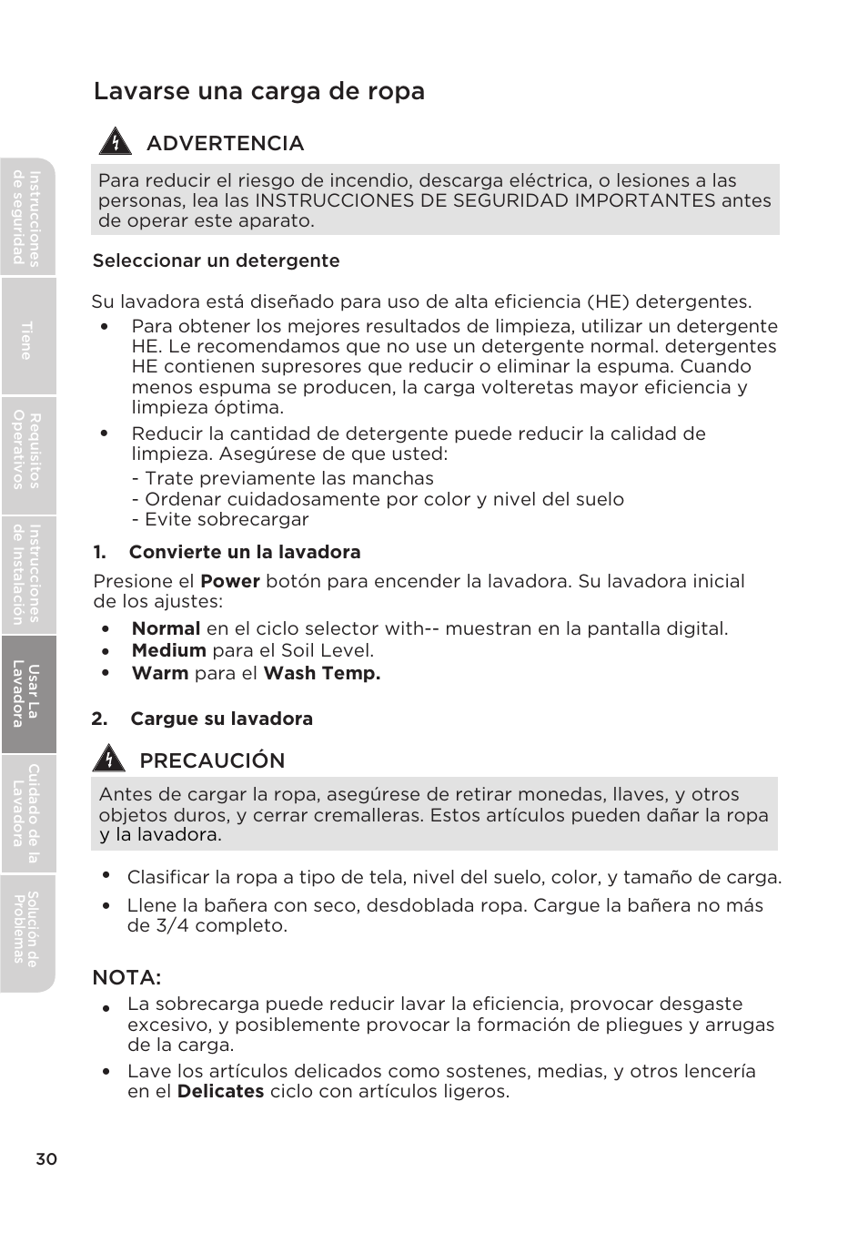 Lavarse una carga de ropa | MIDEA Top Load Impeller User Manual | Page 76 / 96