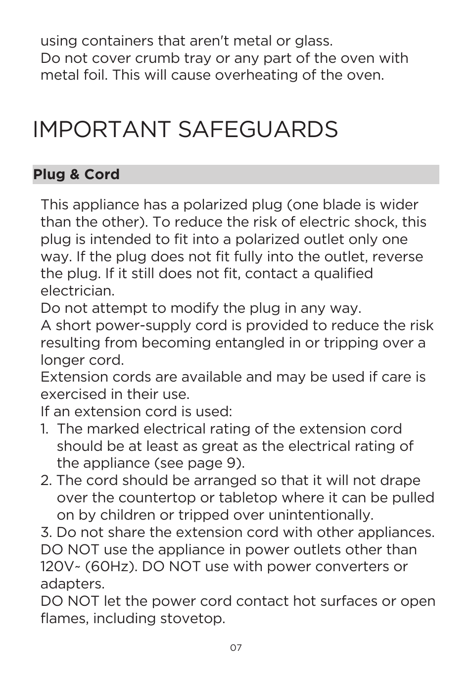 Important safeguards | MIDEA 11QT Two-Zone User Manual | Page 10 / 41