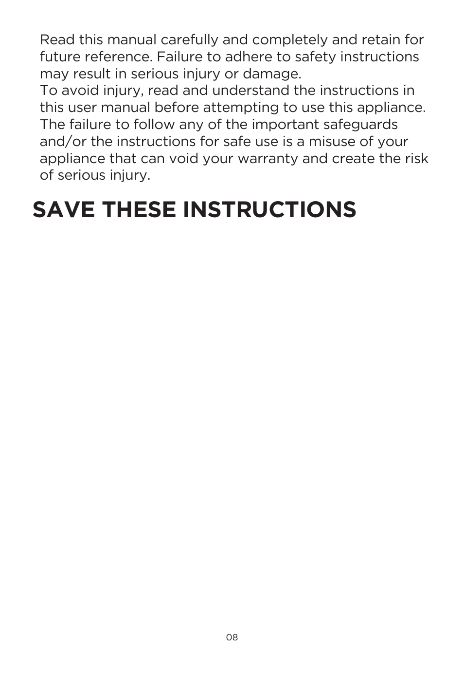 Save these instructions | MIDEA 11QT Two-Zone User Manual | Page 11 / 41