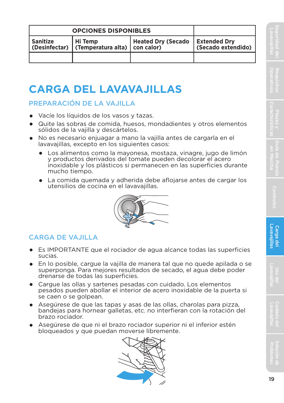 Carga del lavavajillas | MIDEA MDT24H3AST User Manual | Page 109 / 136