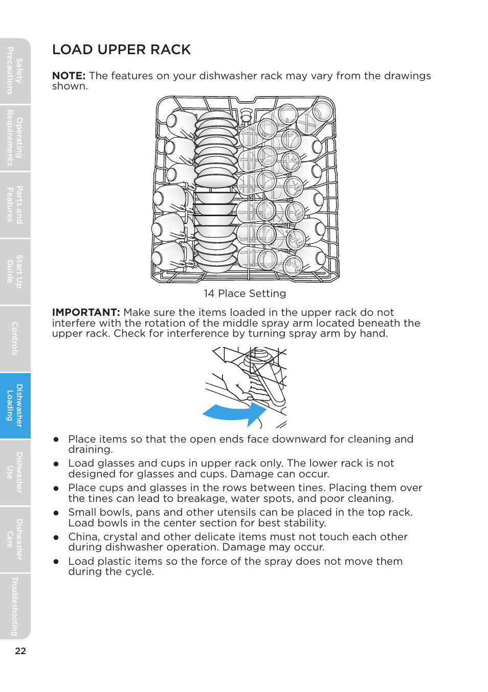 Load upper rack | MIDEA MDT24H3AST User Manual | Page 22 / 136