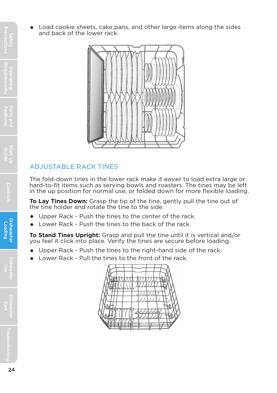 Adjustable rack tines | MIDEA MDT24H3AST User Manual | Page 24 / 136