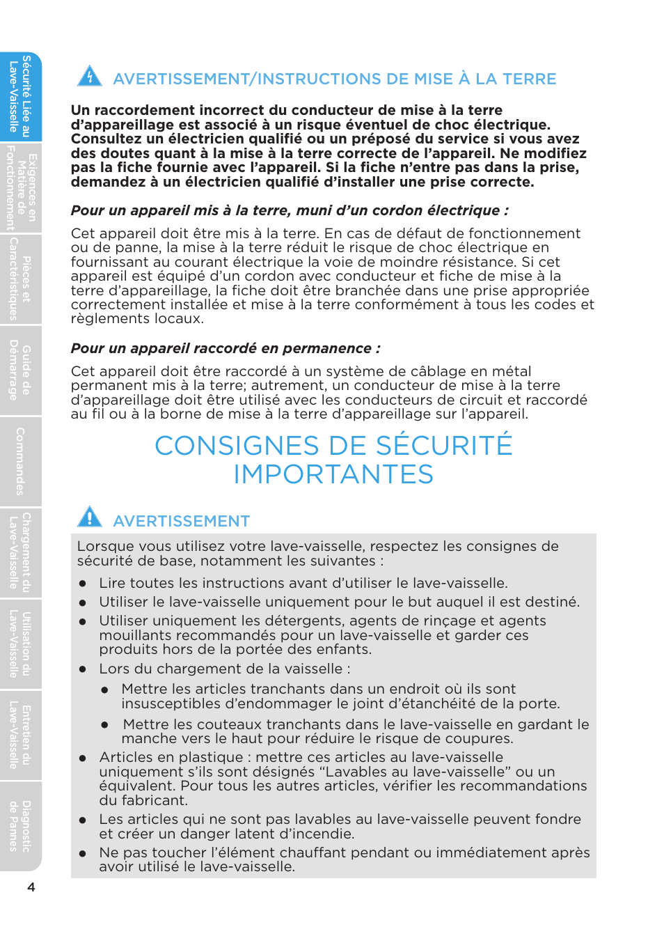 Consignes de sécurité importantes | MIDEA MDT24H3AST User Manual | Page 48 / 136