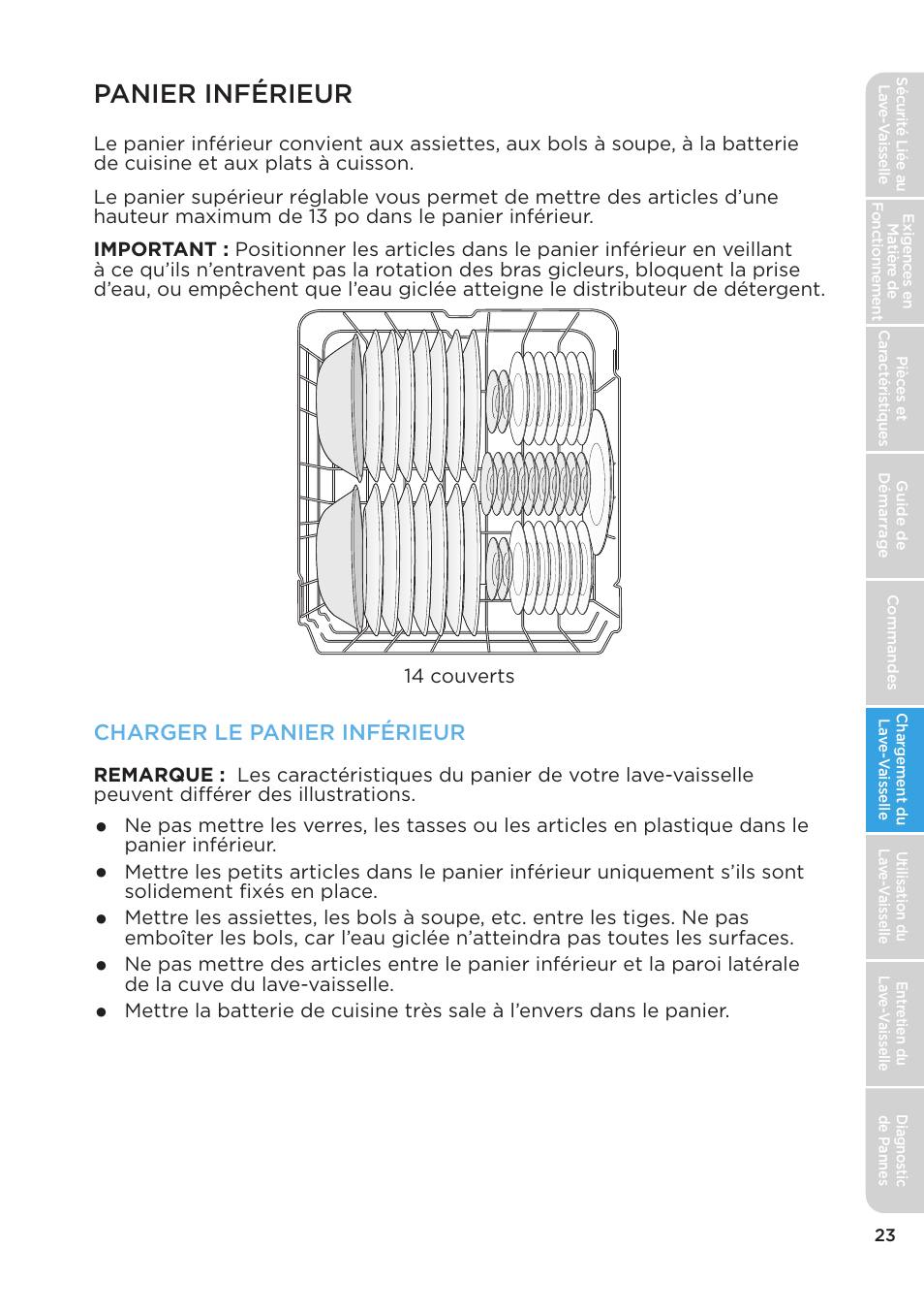 Panier inférieur, Charger le panier inférieur | MIDEA MDT24H3AST User Manual | Page 67 / 136