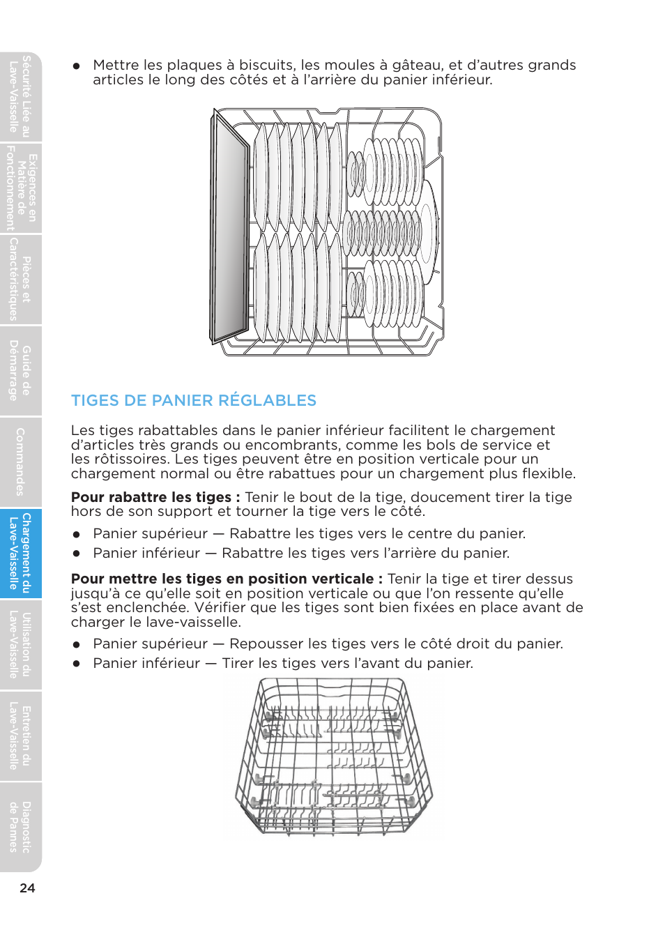 Tiges de panier réglables | MIDEA MDT24H3AST User Manual | Page 68 / 136