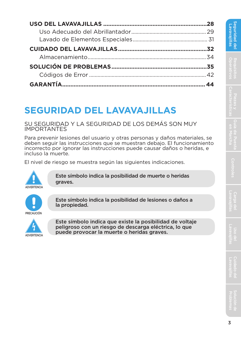 Seguridad del lavavajillas | MIDEA MDT24H3AST User Manual | Page 93 / 136